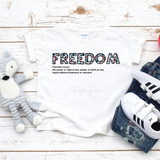 Freedom Word Art Hearts Sublimation Transfer