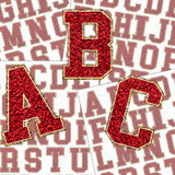 Red Chenille Glitter Letters Sticker Sheet
