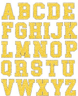 Yellow Chenille Glitter Letters Sticker Sheet