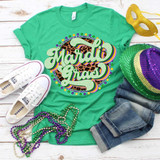 Mardi Gras Leopard Retro DTF Heat Transfer