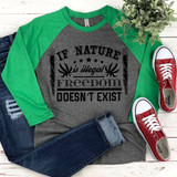 If Nature Is Illegal Freedom Doesnt Exist BLACK DTF Heat Transfer