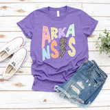Arkansas Pastels Distressed Leopard Lightning Bolt DTF Heat Transfer
