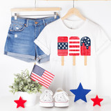 Red White and Blue Popsicles Screen Print Heat Transfer