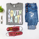 South Dakota Pastels Distressed Leopard Lightning Bolt DTF Heat Transfer