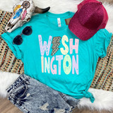 Washington Pastels Distressed Leopard Lightning Bolt DTF Heat Transfer