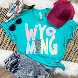 Wyoming Pastels Distressed Leopard Lightning Bolt DTF Heat Transfer