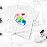 You Matter Suicide Awareness Heart Semicolon Sublimation Transfer, colorful rainbow design on white t-shirt with motivational message and imagery.