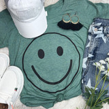 Smile Black PUFF Screen Print Heat Transfer