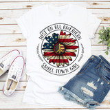 Sunflower Peace Sign Flag All American Small Town Girl Sublimation Transfer