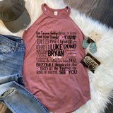 Luke Bryan Word Art DTF Heat Transfer