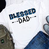 Blue Plaid Blessed Dad Sublimation Transfer