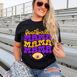 Football Mama Trio Purple/Gold DTF Heat Transfer