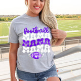 Football Mama Trio Purple/White DTF Heat Transfer