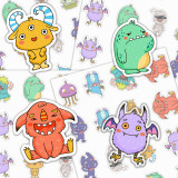 Kids Cute Monsters Variety Pack Sticker Sheet