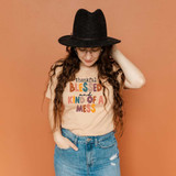 Thankful Blessed and Kind Of A Mess DTF Heat Transfer