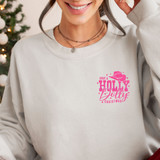 Holly Dolly Christmas METALLIC POCKET & FULL Screen Print Heat Transfer