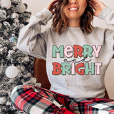 Merry & Bright Screen Print Heat Transfer