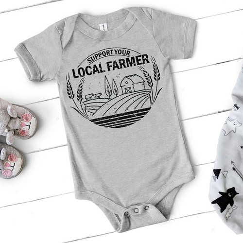 Support Your Local Farmer INFANT Screen Print Heat Transfer