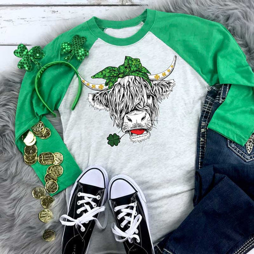 Shaggy Cow St Patricks Day Sublimation Transfer
