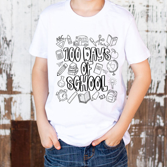 100 Days Of School DTF Heat Transfer