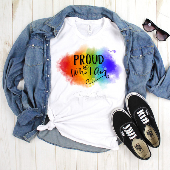 Proud Of Who I Am Pride Watercolor Sublimation Transfer