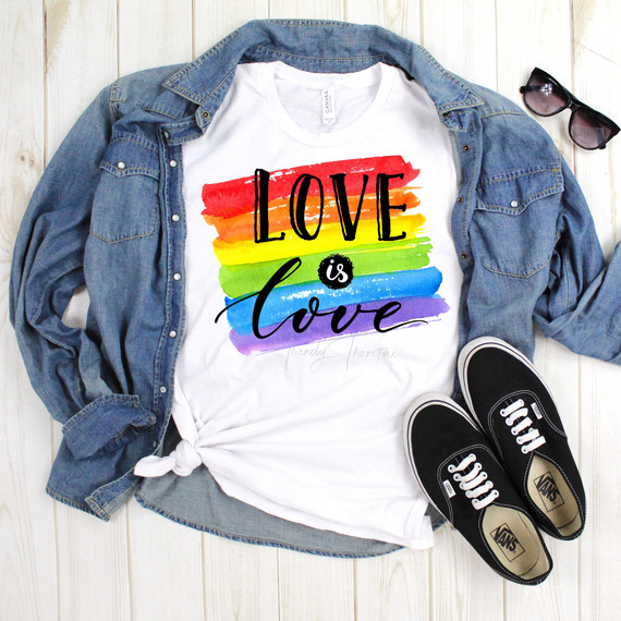 Love is Love Rainbow Watercolor Pride Sublimation Transfer