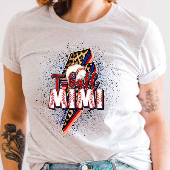 T-ball Mimi Lightening Bolt DTF Heat Transfer