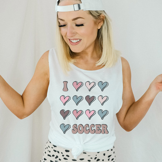 I Love Soccer Hearts Heat Transfer