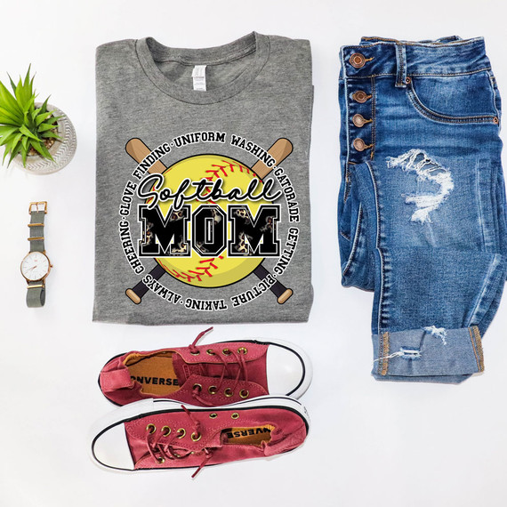 Softball / Baseball Mom or Dad Split Transfer – Rustic Grace Heat