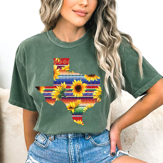 Serape Sunflower Texas DTF Heat Transfer