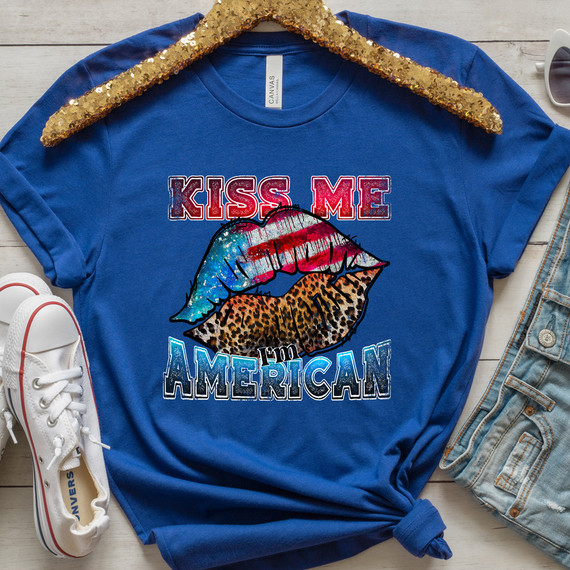 Kiss Me I'm American DTF Heat Transfer