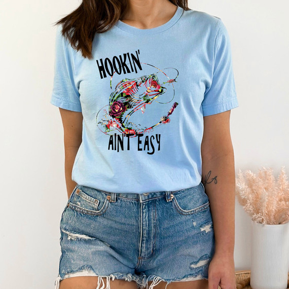 Hookin' Ain't Easy Floral DTF Heat Transfer