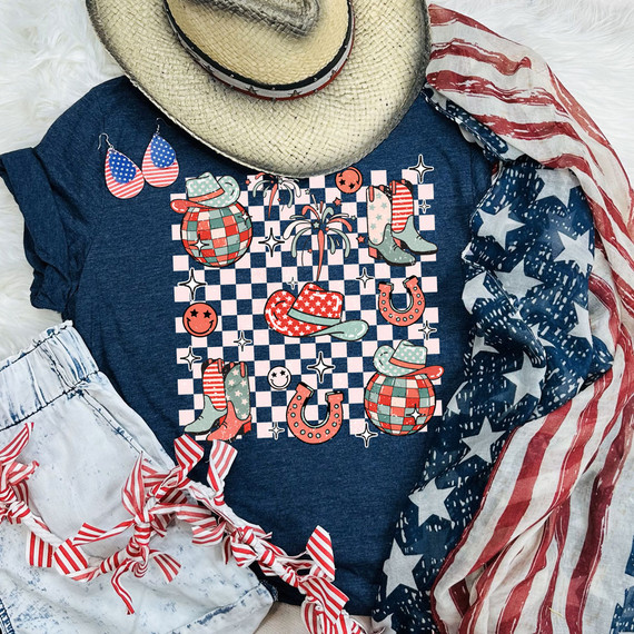 Retro Western Patriotic DTF Heat Transfer