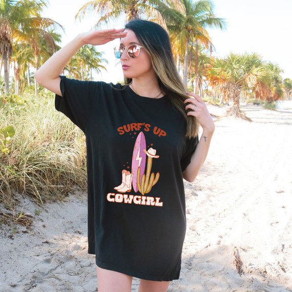 Surf's Up Cowgirl DTF Heat Transfer