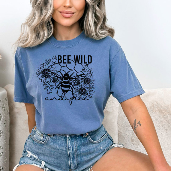 Bee Wild And Free DTF Heat Transfer