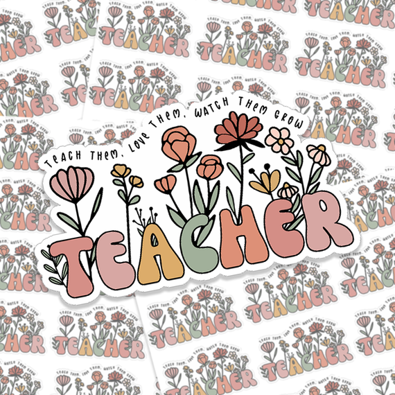 Teacher Floral Sticker Sheet