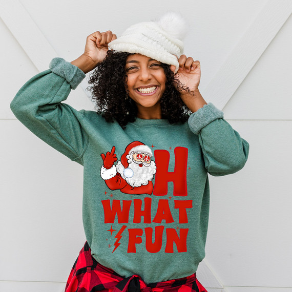 Oh What Fun! Middle Finger Santa DTF Heat Transfer