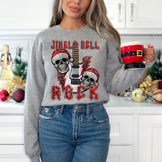 Jingle Bell Rock Faux Embroidery DTF Heat Transfer