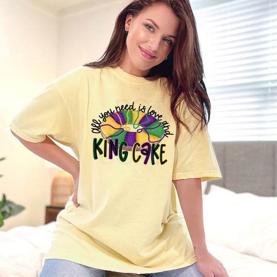 All You Need Is Love And King Cake DTF Heat Transfer