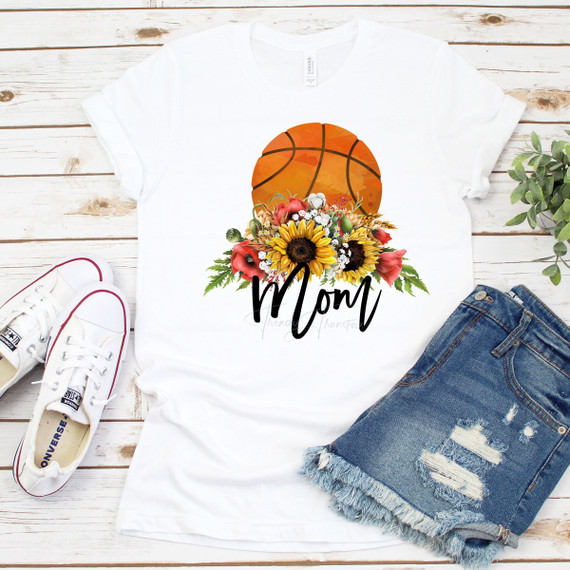 Floral Basketball Mom Sublimation Transfer