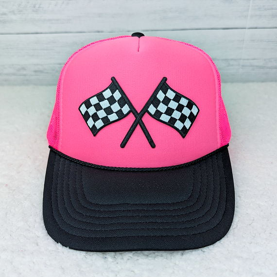 Checkered Flags HAT/POCKET Embroidered Patch