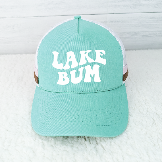 Lake Bum Hat/Pocket White Screen Print Heat Transfer