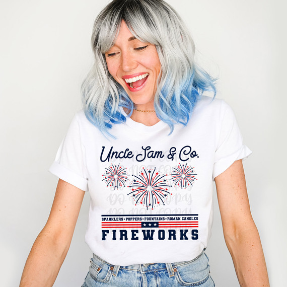 Uncle Sam & Co Fireworks DTF Heat Transfer