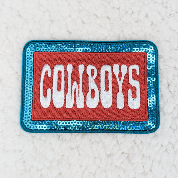 Cowboys Embroidered Sequin HAT/POCKET Patch