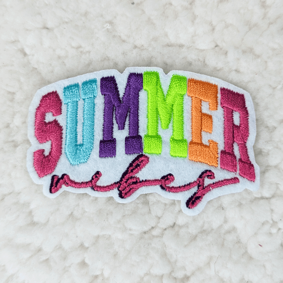Summer Vibes Embroidered  HAT/POCKET Patch