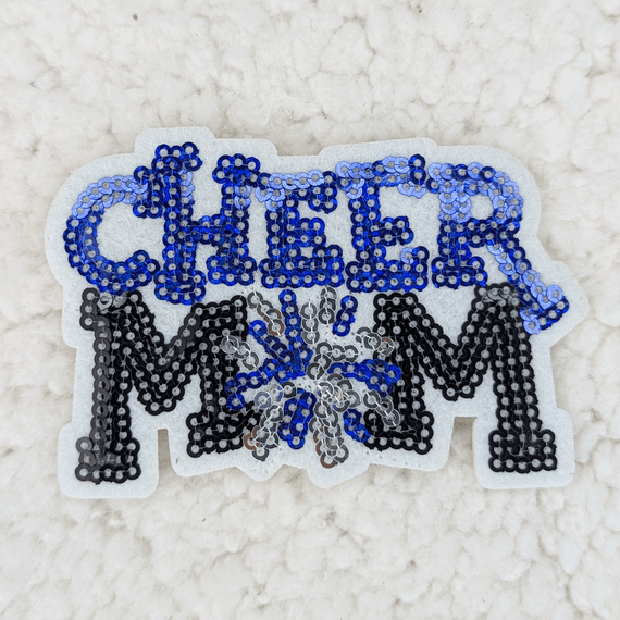 ROYAL BLUE Sequin Cheer Mom HAT/POCKET Patch