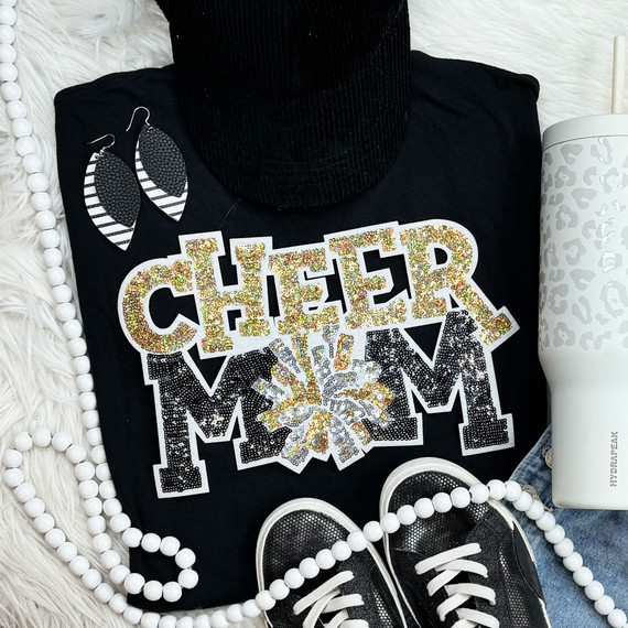 GOLD Sequin Cheer Mom Patch