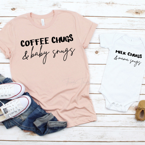 Milk chugs and mama snugs INFANT or YOUTH mommy and me Sublimation Transfer Milk chugs and mama snugs INFANT or YOUTH mommy and me Sublimation Transfer