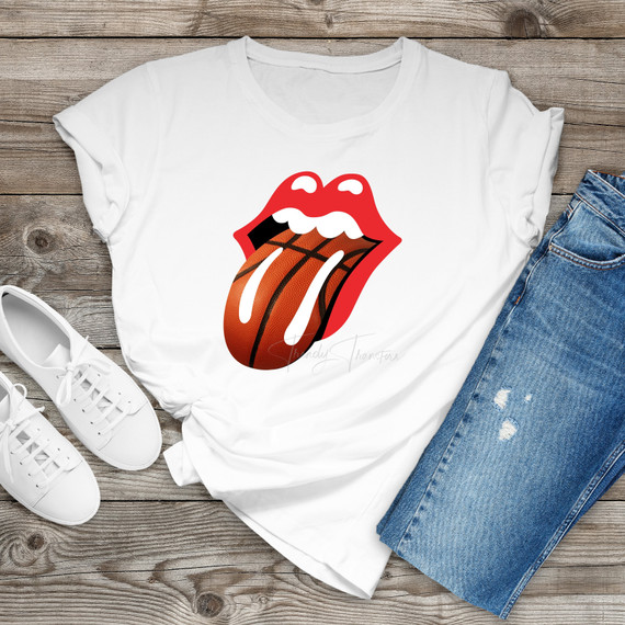 Basketball Rolling Stones tongue Sublimation Transfer