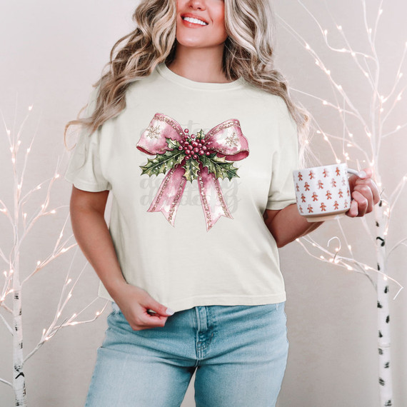 Vintage Christmas Bow DTF Heat Transfer